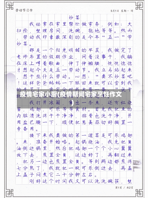 疫情宅家小厨(疫情期间宅家烹饪作文)