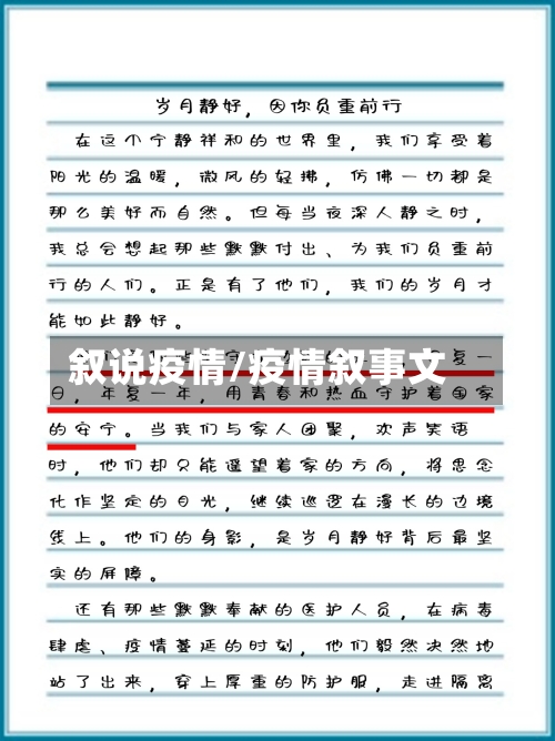 叙说疫情/疫情叙事文