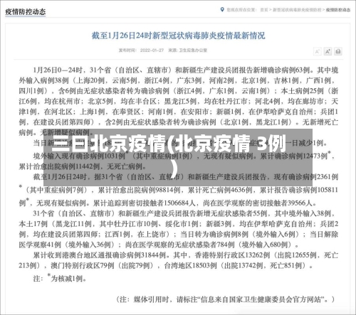 三曰北京疫情(北京疫情 3例)-第2张图片